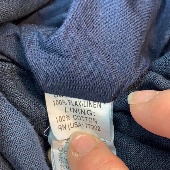 Zara Woman Navy Linen Ruffle Cropped Jacket Women’s Size XS/S - Picture 8 of 8